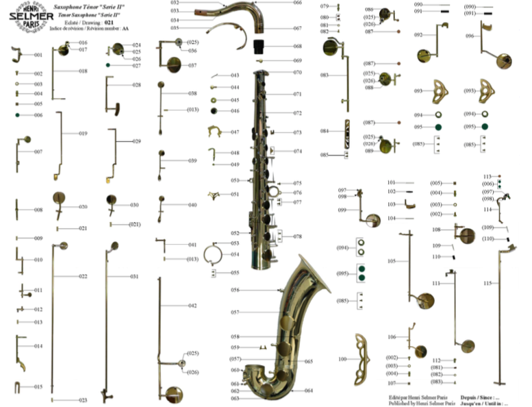 Selmer Ersatzteile für Saxophone und Klarinetten